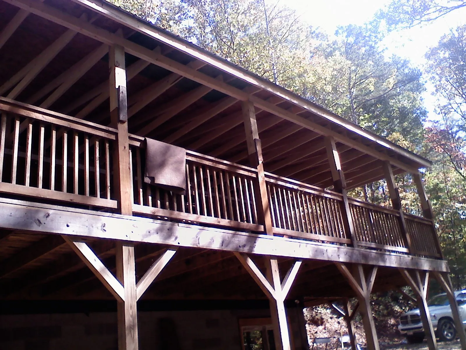 Timber framing under a new elevated porch and deck — Roof Leak Repair in Morral by Roofing Brothers